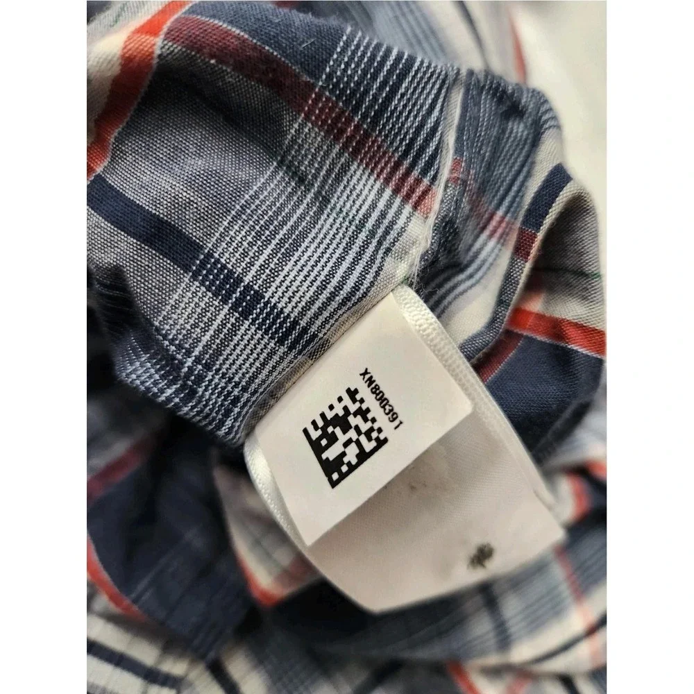 North Face Shirt Mens Large Blue‎ Red Plaid Short Sleeve Button Up Outdoor
